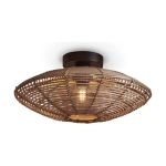 Good&Mojo Deckenleuchte Tanami Rattan Braun | Geeignet für 1x E27 