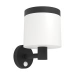 Eglo Wandleuchte Pantete Solar Schwarz 7W 790lm - 830 Warmweiß | IP65 - Bewegungssensor