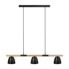 Nordlux Theo 3-Rail Pendelleuchte Metall und Holz Schwarz | Geeignet für 3x GU10